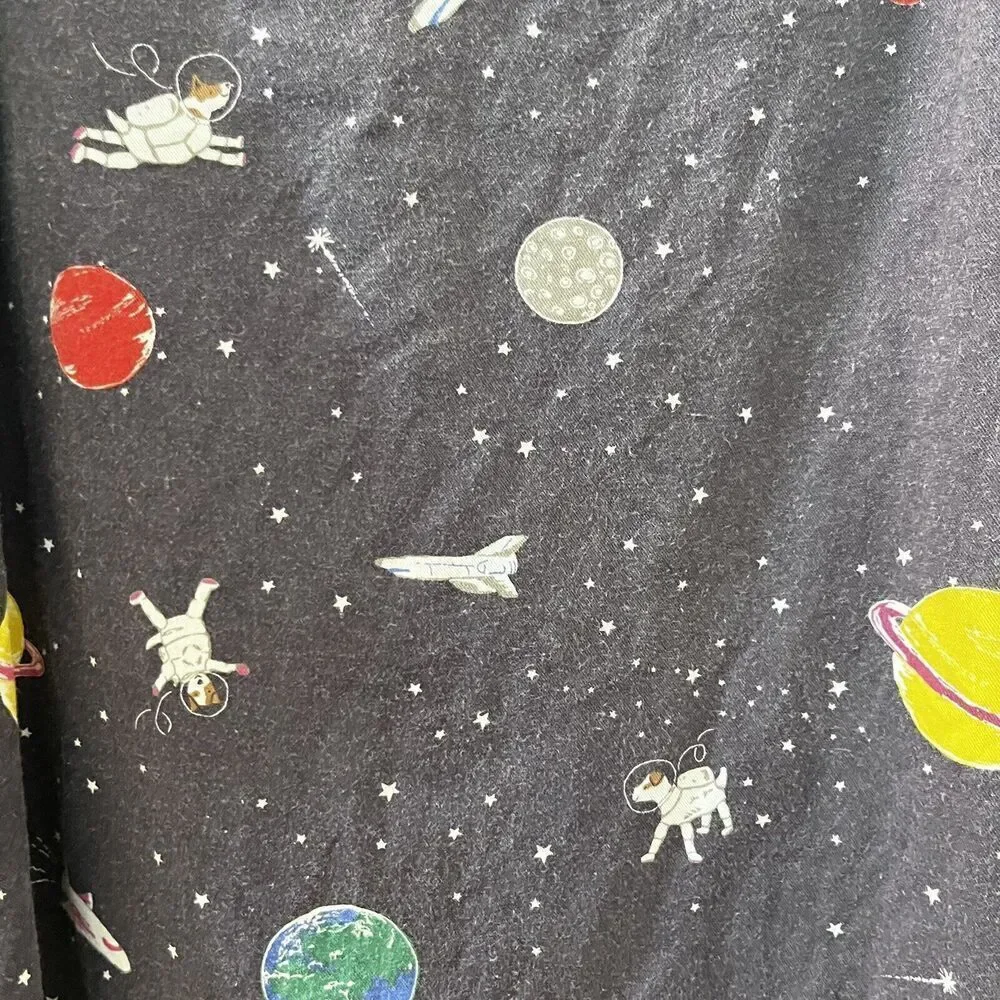 Mini Boden Sprout in Space Tunic Dress Space Dogs Planets Girls Size 5-6